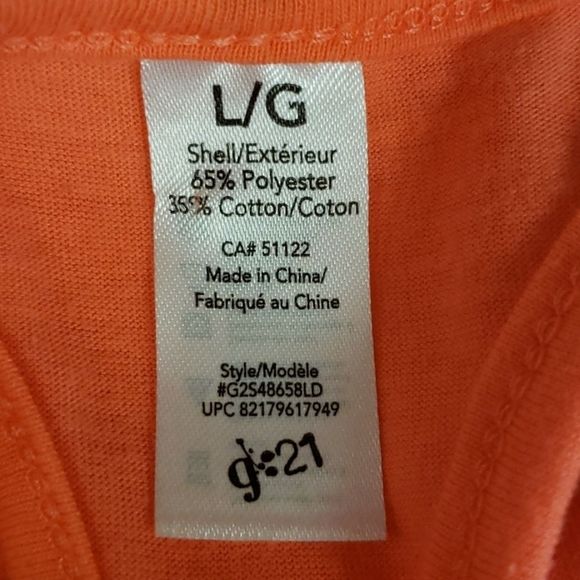 G21 💟 Tangerine Long Racertop Tank Top - Picture 7 of 7